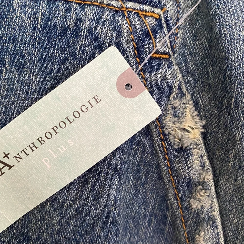 Pilcro The Wanderer Jeans Anthropologie A+ plus size 18w boho patchwork blue - Picture 11 of 12